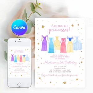 Princess Invitation, Princess Birthday Invitation