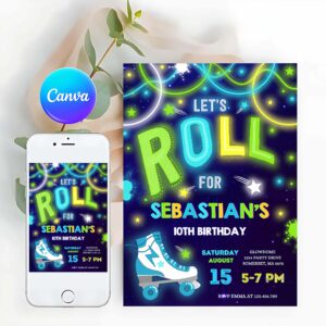 Ice Skating Invitation, Roller Skating Invitation