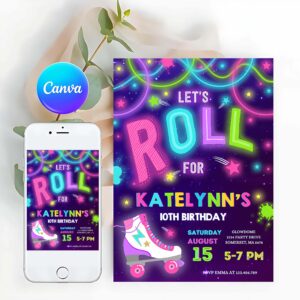 Ice Skating Invitation, Roller Skating Party Invitation
