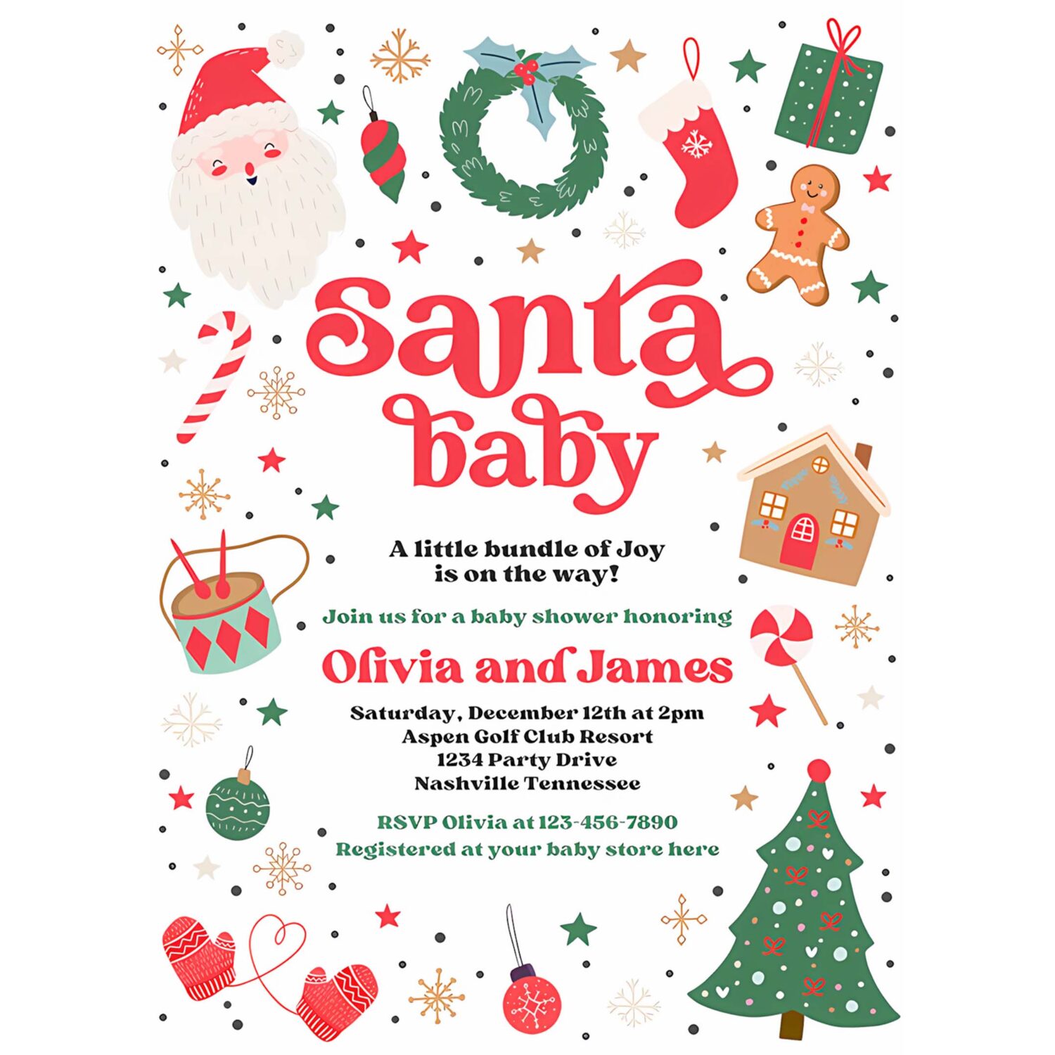 Editable santa baby invitations santa christmas baby shower invitation santa baby shower gender neutral christmas shower instant download 44t 4