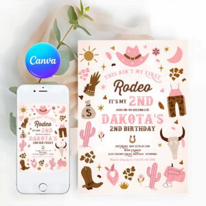 Cowgirl Invitation, Second Rodeo Cowgirl Birthday Party Invitation