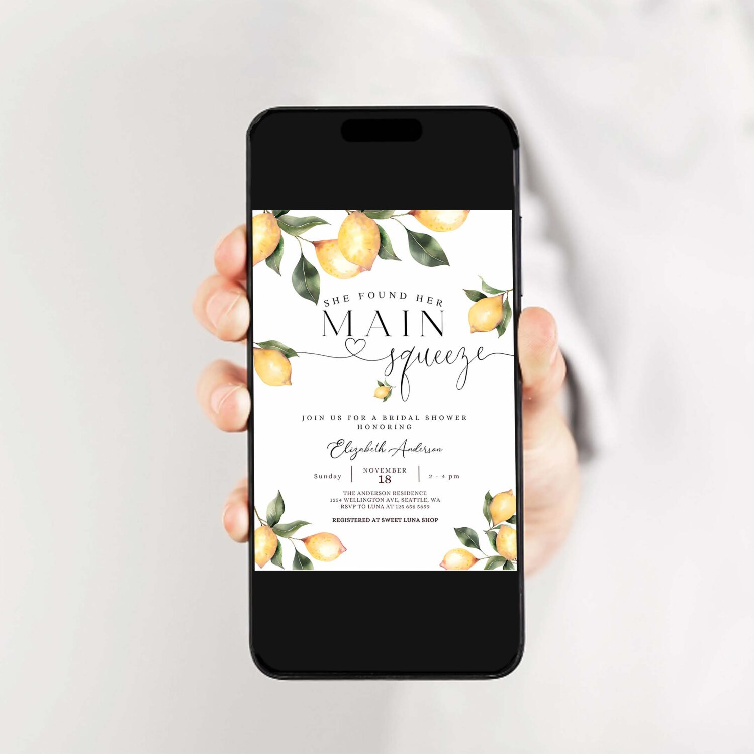 Editable she found her main squeeze invite rustic lemon bridal shower invitation bridal shower invite printable 2