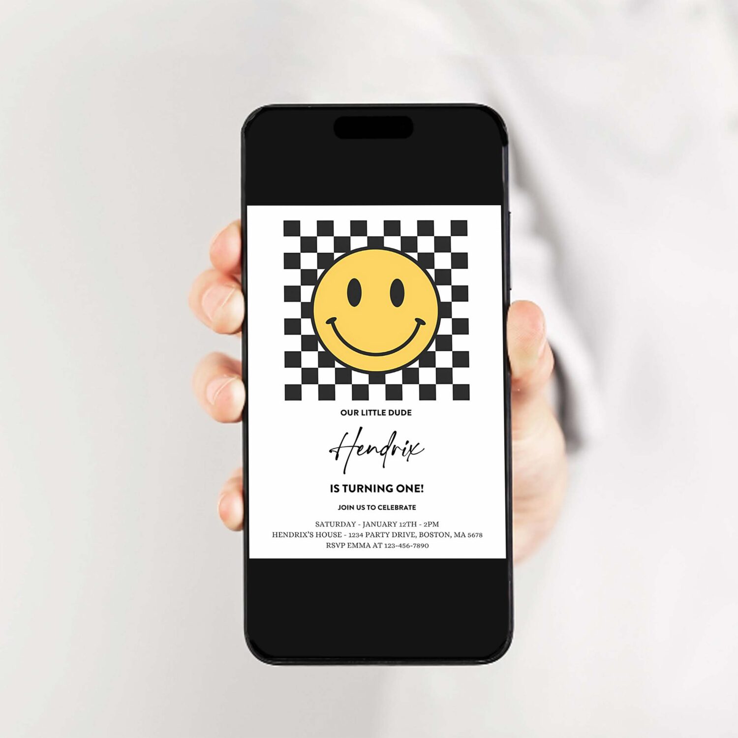 Editable smiley face 1st birthday invitation one cool dude 1st birthday smiley happy face birthday hipster 1st birthday 2