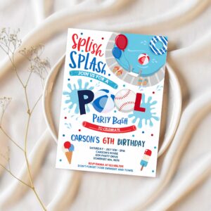 Editable soccer pool party invitation sports summer pool party sports pool bbq birthday party pool party birthday 1