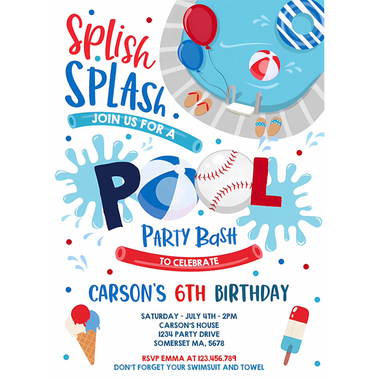 Editable soccer pool party invitation sports summer pool party sports pool bbq birthday party pool party birthday 4