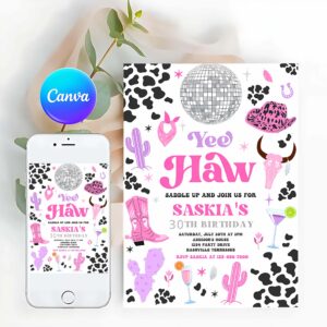 Cowgirl Invitation, Space Cowgirl Birthday Invitation