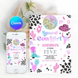 Cowgirl Invitation, Space Cowgirl Birthday Party Invitation