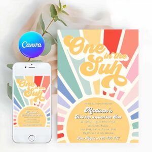 Fun In The Sun Invitation, Sunshine 1st Birthday, Birthday Invitation
