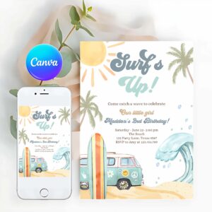 Surfing Invitation, Surf's Up Birthday Party Invitation