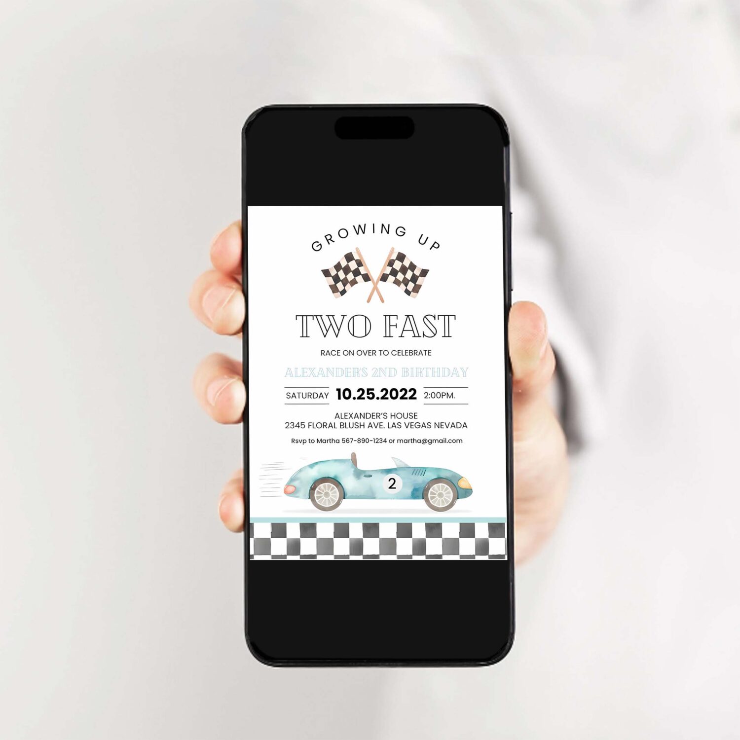 Editable two fast birthday invitation race car 2nd birthday invite racing car vintage racecar printable template 2