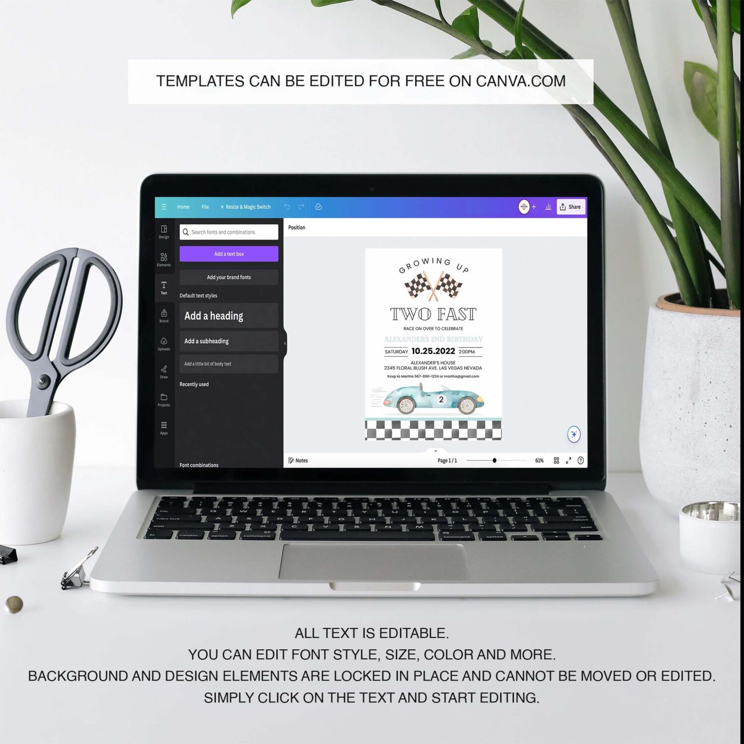 Editable two fast birthday invitation race car 2nd birthday invite racing car vintage racecar printable template 3