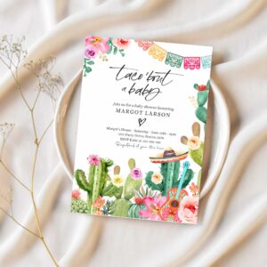 Editable taco bout a baby invitation taco baby shower invitation taco baby shower fiesta cactus baby shower 1