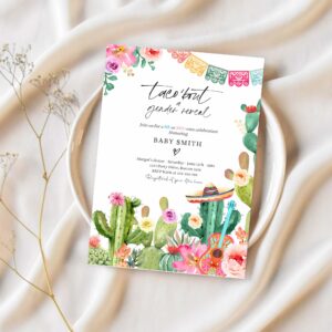 Editable taco bout a gender reveal party fiesta he or she esta invitation taco gender reveal party cactus shower 1