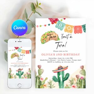 Taco Invitation, Taco Bout Two Birthday Invitation