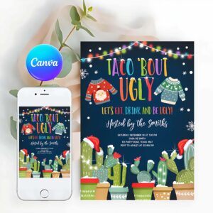 Christmas Invitation, Taco Bout Ugly Sweater Christmas Invitation