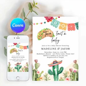 Fiesta Invitation, Taco Bout a Baby Shower Invitation, Cactus Mexican Fiesta Baby Shower Invitation
