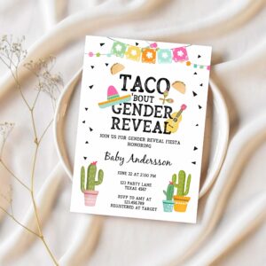 Editable taco bout a gender reveal invitation cactus mexican fiesta he or she boy or girl party download printable corjl template 0161 1