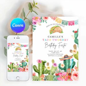 Fiesta Invitation, Taco Twosday 2nd Birthday, Fiesta Party Invitation