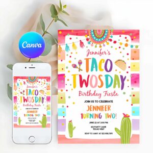 Fiesta Invitation, Taco Twosday Fiesta Birthday Invitation