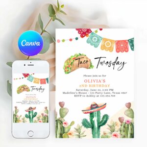 Fiesta Invitation, Taco Twosday Fiesta Birthday Invitation