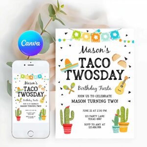 Taco Invitation, Taco Twosday Invitation