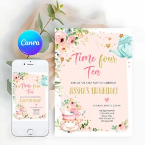 Tea Party Invitation, Tea Party, Birthday Invitation