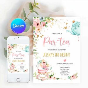 Tea Party Invitation, Tea Party, Birthday Invitation
