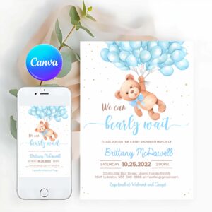 Teddy Bear Invitation, Teddy Bear Baby Shower Invitation