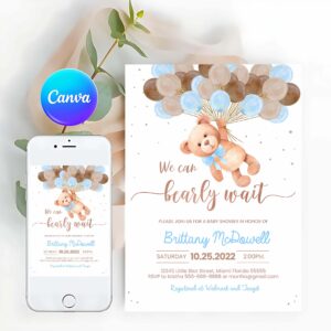 Teddy Bear Invitation, Teddy Bear Baby Shower Invitation