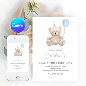 Teddy Bear Invitation, Teddy Bear Birthday Invitation