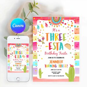 Three esta Invitation, Three-Esta Fiesta Birthday Invitation