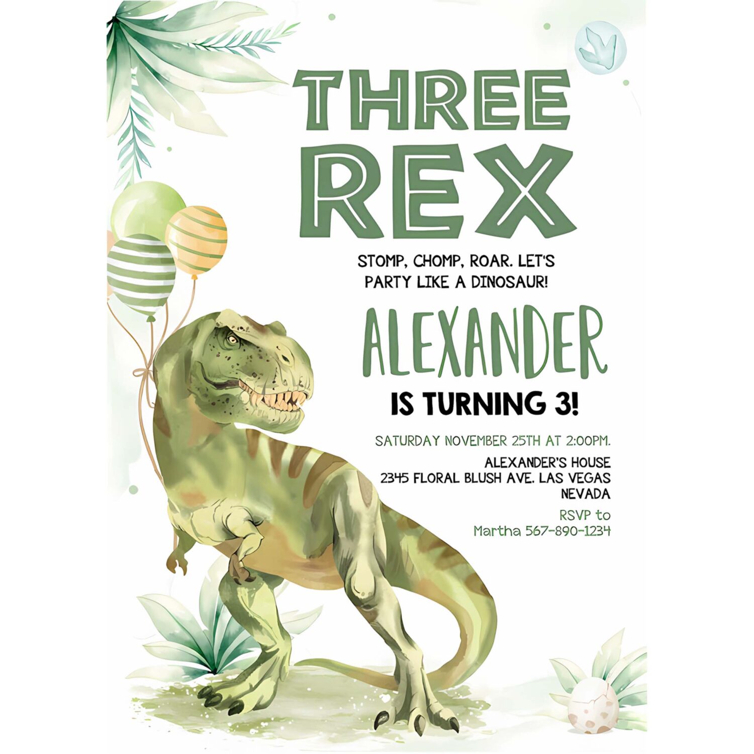 Editable three rex invitation boy dinosaur birthday invitationthree rex birthday three rex invite printable boy party template 4