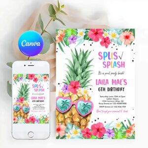 Pool Party Invitation, Tropical Pool Party Invitation