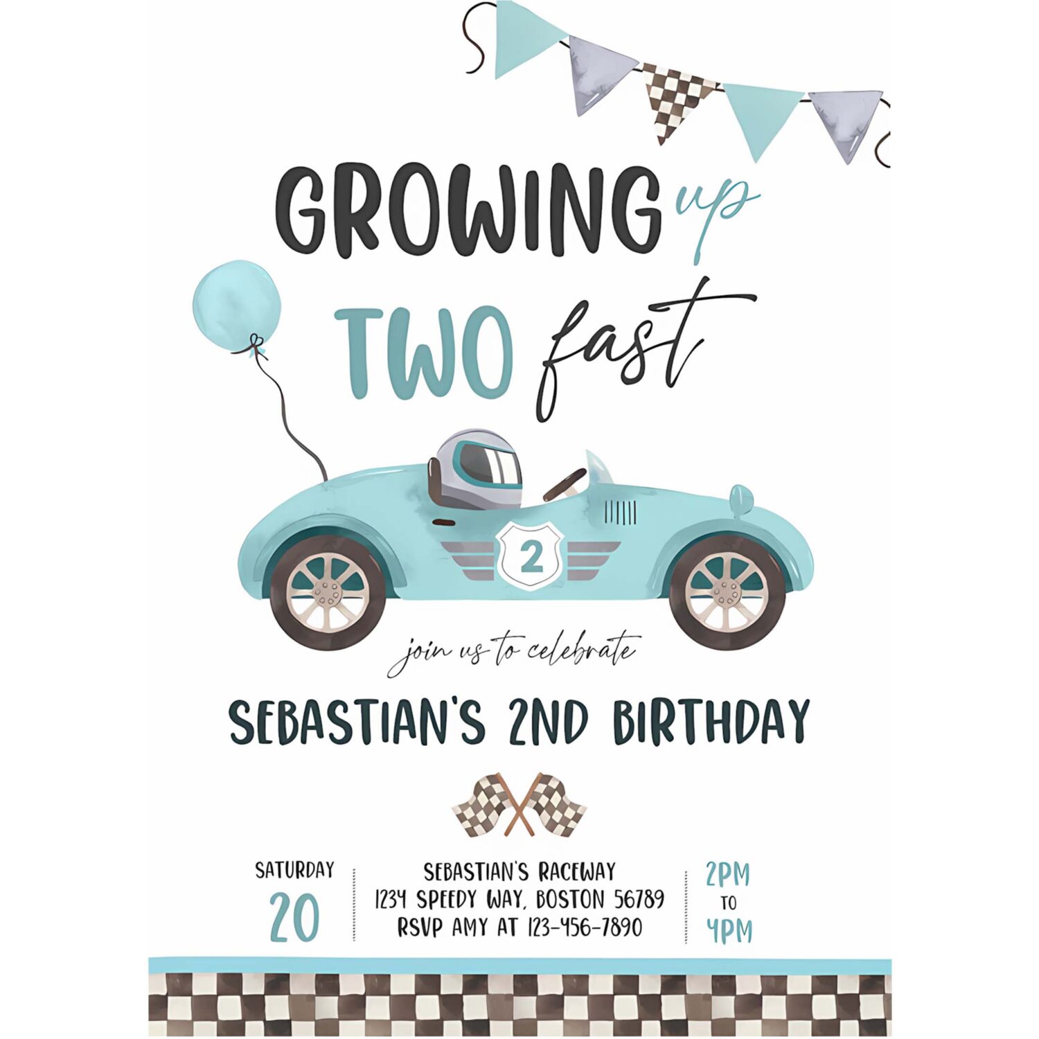 Editable two fast birthday invitation two fast boy race car 2nd birthday party invite growing up two fast race car party instant download e5 4