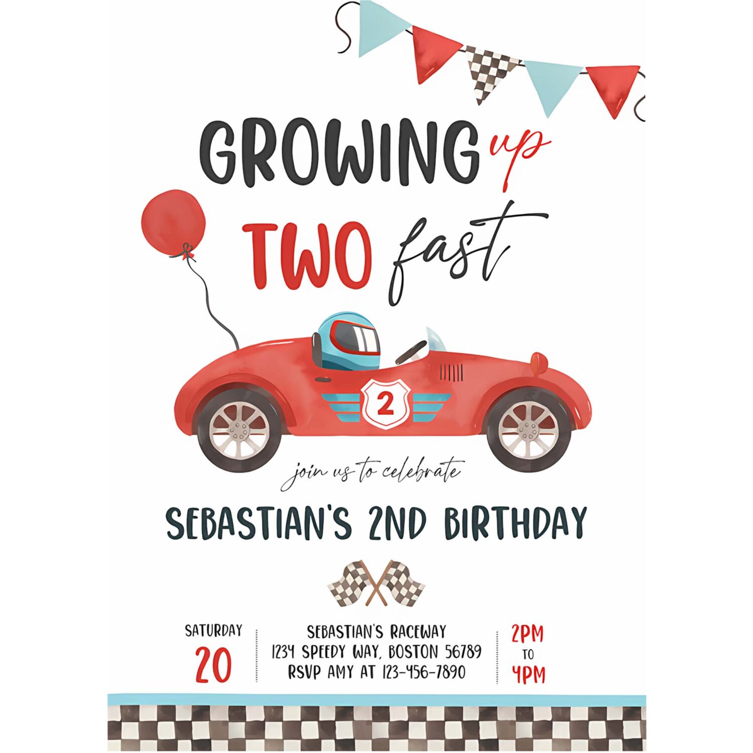 Editable two fast birthday invitation two fast boy race car 2nd birthday party invite growing up two fast race car party instant download vr 4