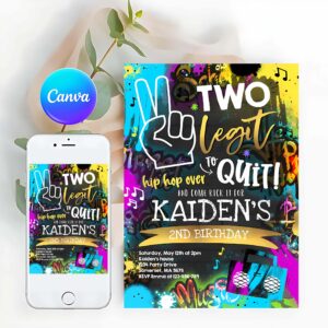 Two Legit To Quit Birthday Invitation