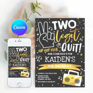 Two Legit To Quit Birthday Party Invitation