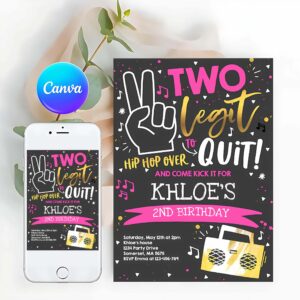 Two Legit To Quit Birthday Party Invitation