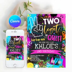 Two Legit To Quit Birthday Party Invitation