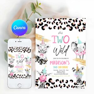 Two Wild Invitation, Two Wild Birthday Invitation