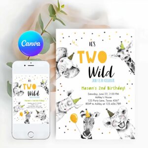 Two Wild Invitation, Two Wild Birthday Invitation
