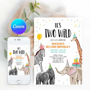 Two Wild Invitation, Two Wild Birthday Invitation