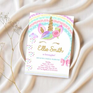 Editable unicorn invitation unicorn party unicorn birthday magical unicorn invite 1
