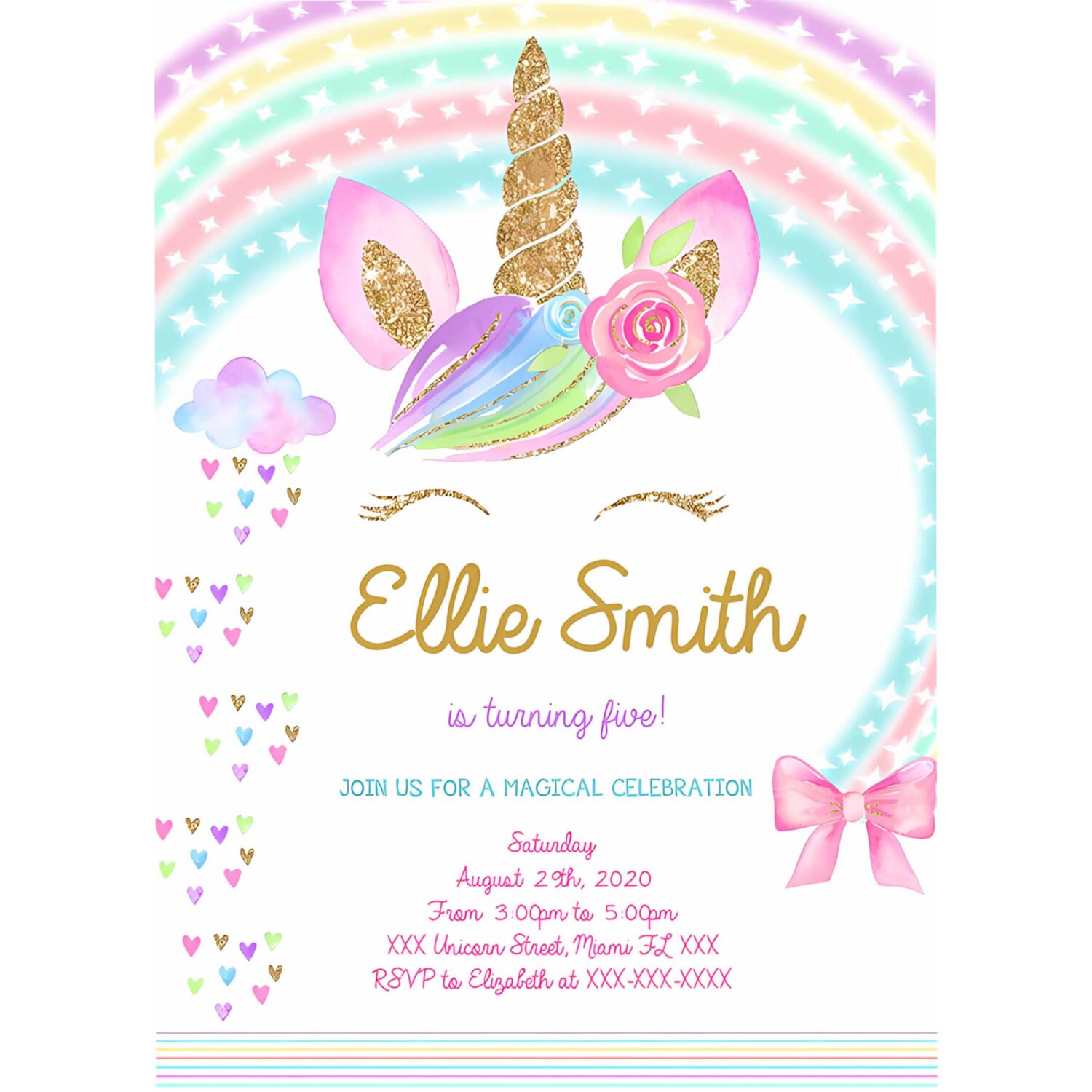 Editable unicorn invitation unicorn party unicorn birthday magical unicorn invite 4