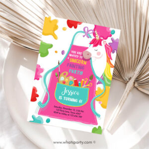 Unicorn Invitation, Unicorn Painting Party Invitation Art Party, Birthday Invitation Girl Paint Craft Invitation