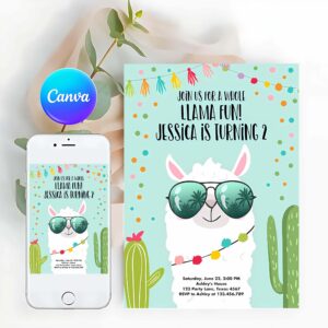 Llama Invitation, Whole Llama Fun Birthday Invitation