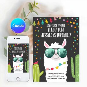 Llama Invitation, Whole Llama Fun Birthday Invitation
