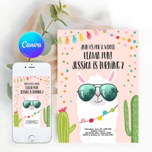 Llama Invitation, Whole Llama Fun Birthday Invitation