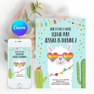 Llama Invitation, Whole Llama Fun Birthday Invitation