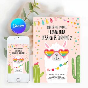 Llama Invitation, Whole Llama Fun Birthday Invitation